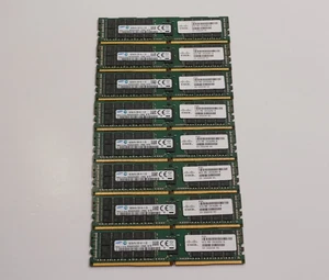 [128GB] - LOT OF 8x 16GB DDR4 ECC 2133 Samsung Registered Server RAM - Picture 1 of 3