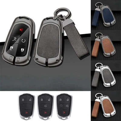 For Cadillac XT4 XTS ATS XT6 XT5 CT6 Zinc Alloy TPU Leather Car Key Case Cover - Image 1 of 4
