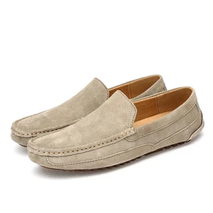 Suede Leather Men's Loafers Casual Shoes Boat Shoes Handmade Driving Shoes - Picture 1 of 18