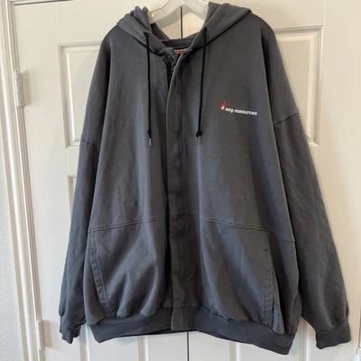 Bulwark Hooded Jacket Mens 3XL Grey Flame Resistant FR Workwear Full Zip - Image 1 of 4