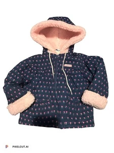 Vintage Osh Kosh Denim Heart Tulip Fleece Lined Jacket 18 months - Picture 1 of 8