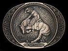 SL09166 *NOS* 1982 **THE RATTLESNAKE** FREDERIC REMINGTON ART SOLID BRASS BUCKLE