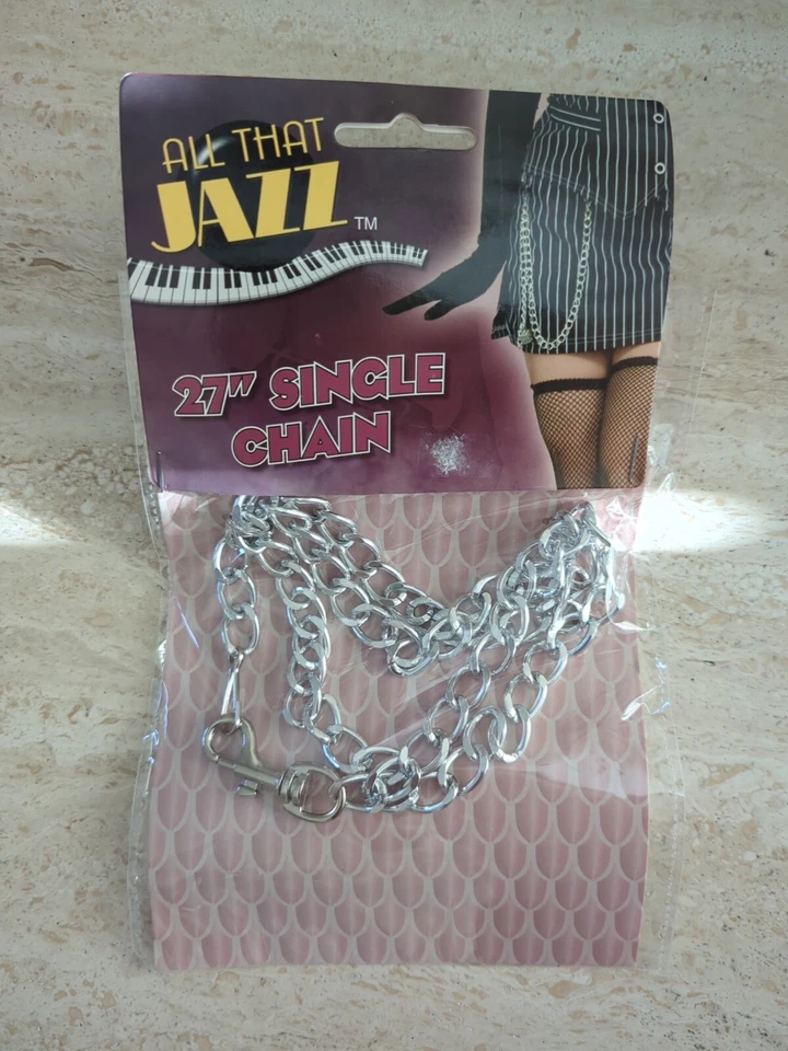 27" Cadena Única Plateada Años 20 Gángster Columpio Vestir Halloween Disfraz Accesorio Foto 1 de 1