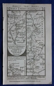 Original antique road map BEDFORDSHIRE, WOBURN, NORTHAMPTONSHIRE, Paterson, 1785 - Picture 1 of 4