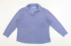 M&Co Womens Blue Collared Cotton Blend Jumper Size XL - Picture 1 of 12