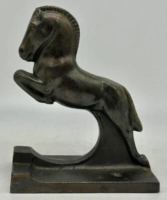 Sujetalibros individual Art Deco caballo saltador, marrón gladys Foto 1 de 4