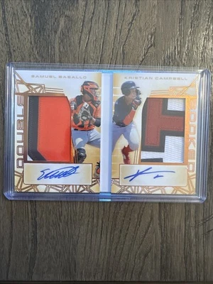 2024 LEAF TRINITY DOUBLE BOOKED PATCH AUTO /25 SAMUEL BASALLO CAMPBELL SS2 - Image 1 of 2