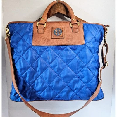 Bolso de Hombro Tory Burch Azul Real Bobby Acolchado Nylon Cuero VER FOTOS Foto 1 de 4