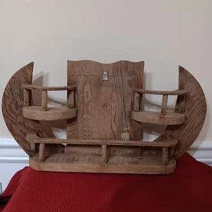 Vintage Holz Halbmond Mondsichel Wand Schnick Knack/Foto Regal - Bild 1 von 10