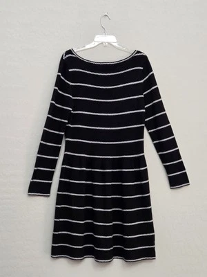 Eliza J Black/White Stripe Knit Dress Size L Foto 1 de 4