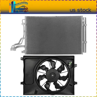 For 2014 2015-2016 Kia Soul 2.0L l4 New A/C Radiator Cooling Fan and Condenser Foto 1 de 4