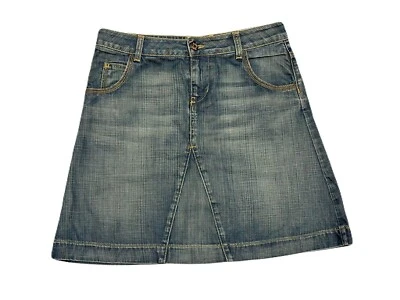 Boden 女式 10 码日常牛仔 A 字迷你裙古董水洗二手状况完好 10R — 第 1/4 张图片