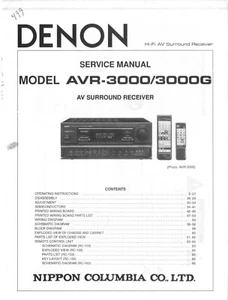 Service Manuel D'Instructions pour Denon AVR-3000 - Picture 1 of 1