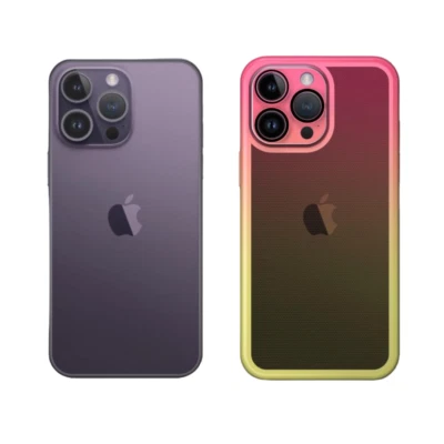 Cover per iPhone Trasparente e con Sfumature Moda Rosa e Protezione Fotocamera - Immagine 1 di 4