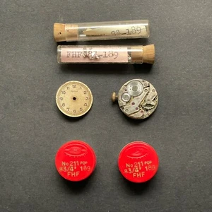 Vintage FHF 189 Bravingtons 15J Swiss Watch Movement & Dial for Repair or Parts - Bild 1 von 6