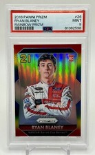 2016 Panini Prizm Racing Ryan Blaney Rookie RC Rainbow Prizm #/24 PSA 9