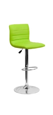 2 Pack Contemporary Quilted Vinyl Adjustable Height Barstool Green 17"W x 18"D x - Image 1 of 4
