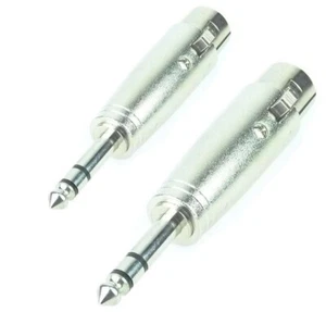 2x ADAM HALL Adapter XLR Kupplung / 6,3 mm Klinke Stecker Stereo Audio Verbinder - Picture 1 of 7