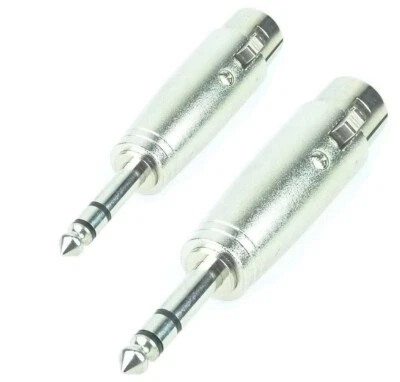 2x ADAM HALL Adapter XLR Kupplung / 6,3 mm Klinke Stecker Stereo Audio Verbinder
