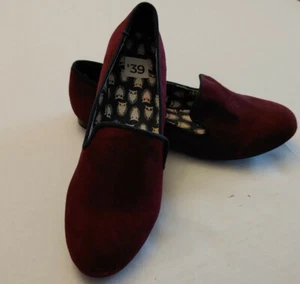 New JC Women's Burgundy Faux Leather Loafers Size 7 - Picture 1 of 7