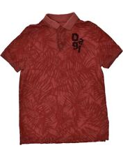 DESIGUAL Mens Abstract Pattern Polo Shirt XL Red BB74