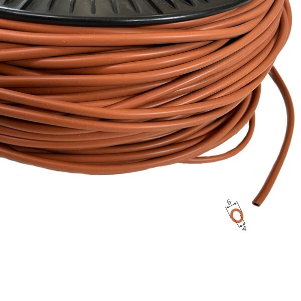 Tubo silicone rosso D.6 X 4   x 1mtl.  | TBR6X4 - Immagine 1 di 1