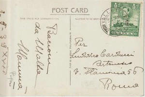 1939 MALTA 1/2 D ON POSTCARD COVER VALLETTA GOVERNOR'S PALACE TO ITALY - Picture 1 of 2