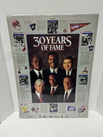 Buffalo Bills NFL 30 Years of Fame Poster Jim Kelly Thurman NEW rare Cover