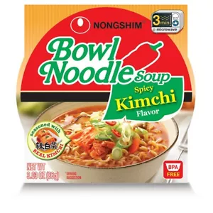 Nongshim Bowl Noodle Spicy Kimchi Ramyun Ramen Noodle Soup Bowl 3.03Oz 12Packs - Picture 1 of 1