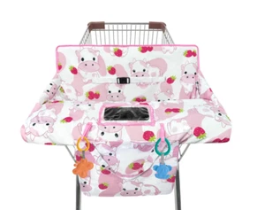 Shopping Cart Cover for Infant Baby Highchair Protector Soft Pink Cows - Picture 1 of 5