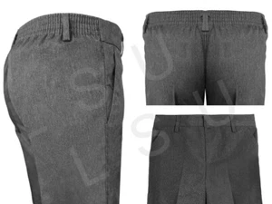 Boys Plus Size Half Elasticated Waist Sturdy Fit School Shorts From Age 3 To 17 - Picture 1 of 7