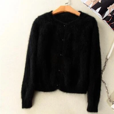 2022 Winter real shirt mink cashmere sweater cardigan women's clothing - Image 1 of 4