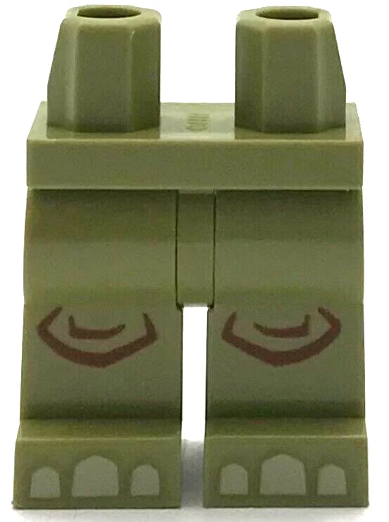 Lego New Olive Green Minifigure Pants Legs Reddish Brown Knees Triceratops Piece - Image 1 of 1