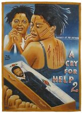 African Movie Poster Ghana Hand painting cinema flour sack JUJU Cry For Help