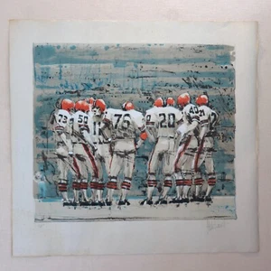 Litografía Aldo Luongo Cleveland Browns 'Vamos por la bomba' jugadores del equipo de fútbol americano - Imagen 1 de 23