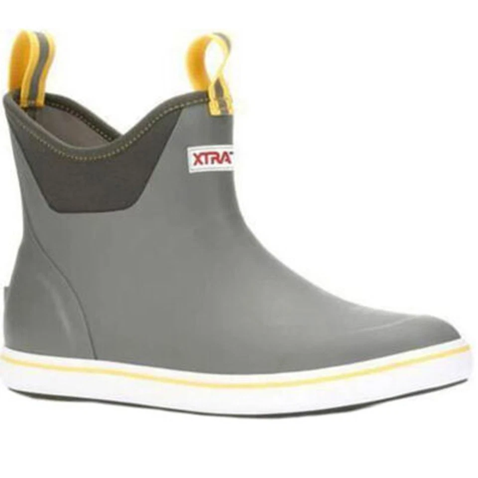 Xtratuf Men's 6 in Ankle Deck Boot Gray/yellow Size Mens 10