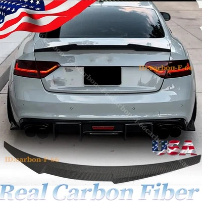 Alerón trasero de fibra de carbono real para AUDI S5 B8/B8.5 2008-2016 cupé Foto 1 de 4