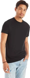 Hanes Men's Cotton, Moisture-Wicking Crew Tee Undershirts, Black-4 Pack, Medium - Picture 1 of 4