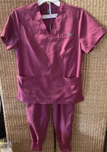 Niaahinn Scrub Set Jogger Maroon Women’s Size X-Small With Pockets - Picture 1 of 24