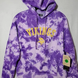 Minnesota Vikings Felpa Donna Piccolo Tie-Dye con cappuccio Viola New Era NWOT - Foto 1 di 11