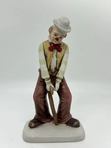 Estatuilla de bastón de payaso de cerámica vintage Corea nariz roja - Imagen 1 de 6