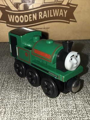 PETER SAM ! THOMAS FRIENDS TRAIN WOODEN ! 2003 SQUARE FUNNEL CGI FACE - Image 1 of 4