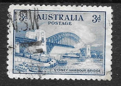 AUSTRALIA 1932 SG142 SYDNEY HARBOUR BRIDGE 3d BLUE, FINE USED. - Image 1 of 2