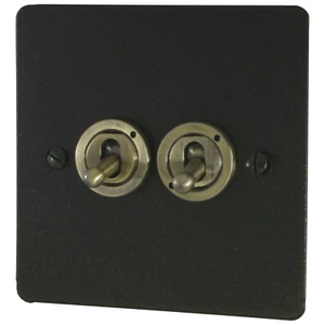 Interruptor de luz alterna de 1 o 2 vías placa plana de grafito G&H FG282-AB - Imagen 1 de 1