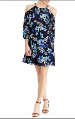 American Living Ralph Lauren Dress Blue 12 Large Open Shoulder New NWT NEW - Imagem 1 de 4