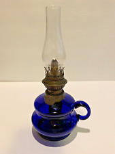 Vintage Cobalt Blue Blown Glass Kosmos Brenner Miniature Finger Oil Lamp