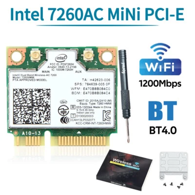 Intel 7260HMW Dual Band 802.11ac WiFi Bluetooth 4.0 Wifi Card 2.4G/5G for Laptop - Image 1 of 4
