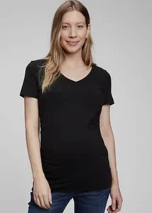 GapMaternity Women Black Short Sleeve T-Shirt S Maternity - Picture 1 of 4