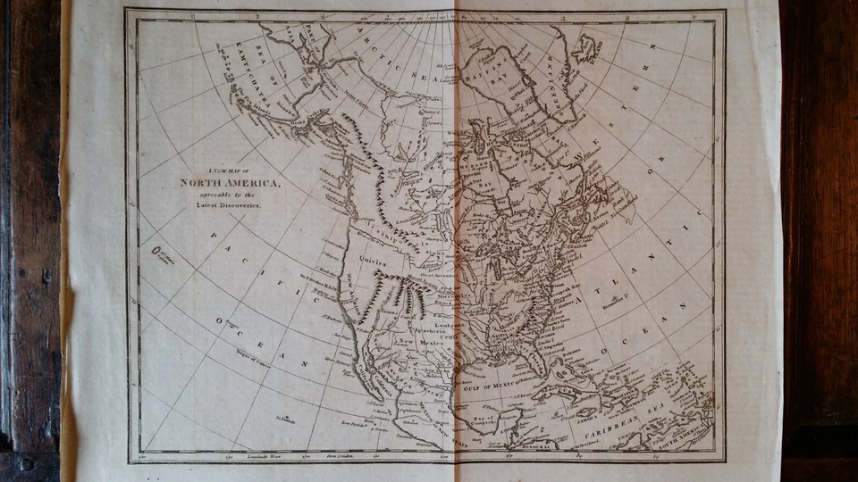 1796 ORIGINAL ANTIQUE COPPERPLATE MAP - A NEW MAP OF NORTH AMERICA - Image 1 of 4