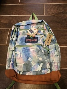 JanSport Cool Student Backpack DYED FLOWERS NWT - Picture 1 of 2
